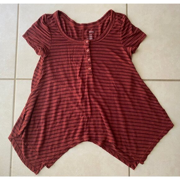 Sonoma Women’s T-Shirt Tee Top Shirt Size PXS Striped Uneven Hem - Picture 1 of 6